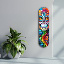 Wallity Lady Skull Pintura Decorativa de Vidrio Templado